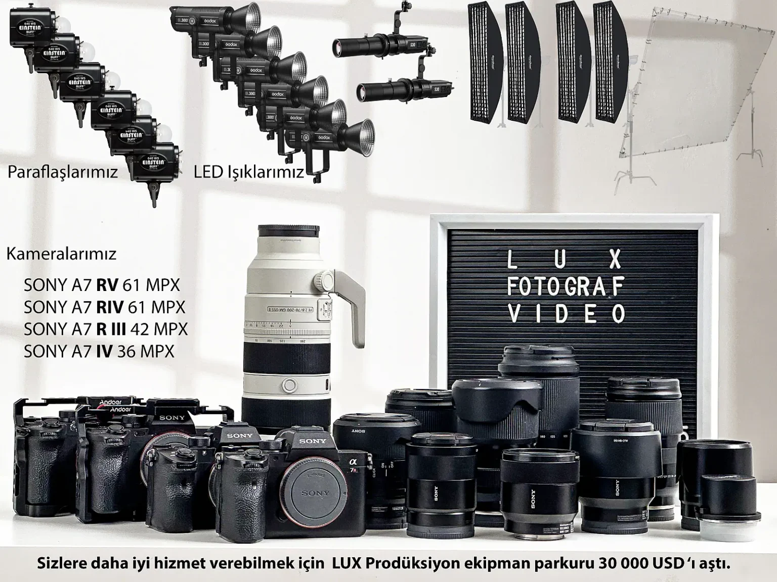 LUX Production: Professional cameras, lenses, and studio lighting equipment